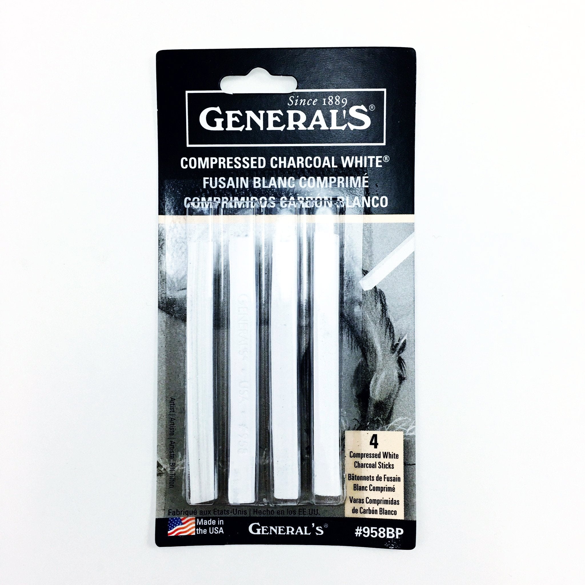 General's Compressed White Charcoal - 4/pk – K. A. Artist Shop